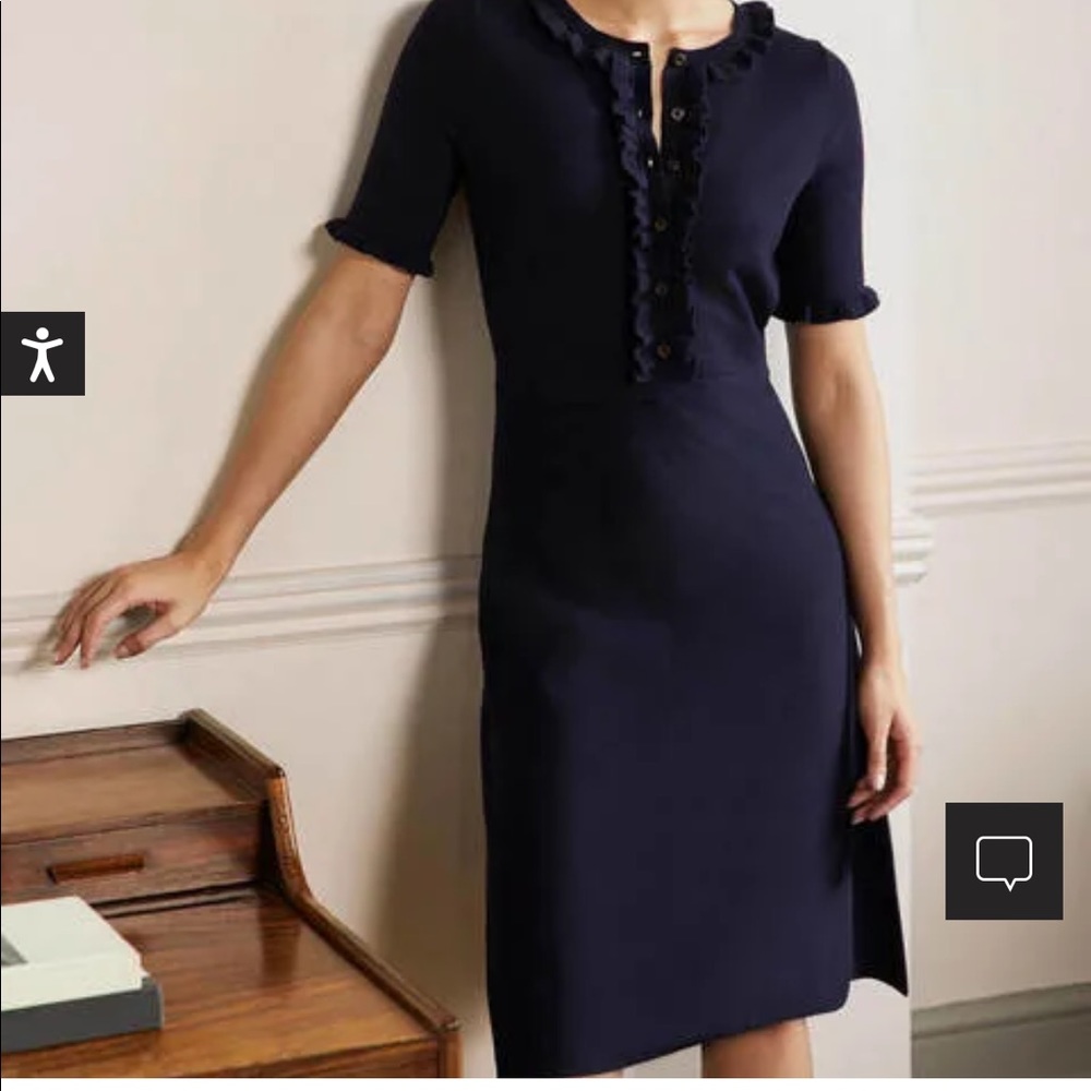 NWT Boden Frill Detail Knitted Dress 14L